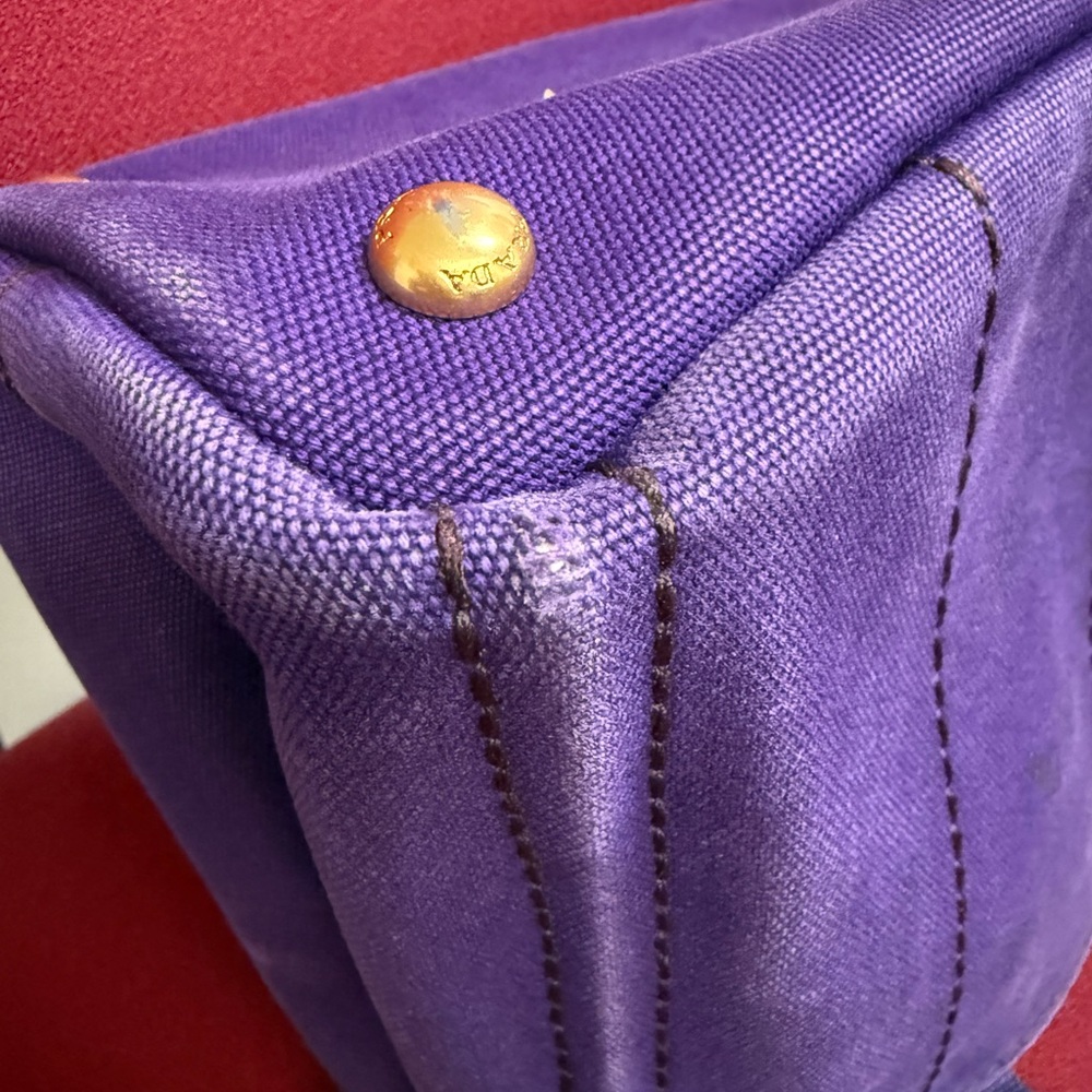 Prada Purple Canvas Tote Bag - Picture 12 of 14